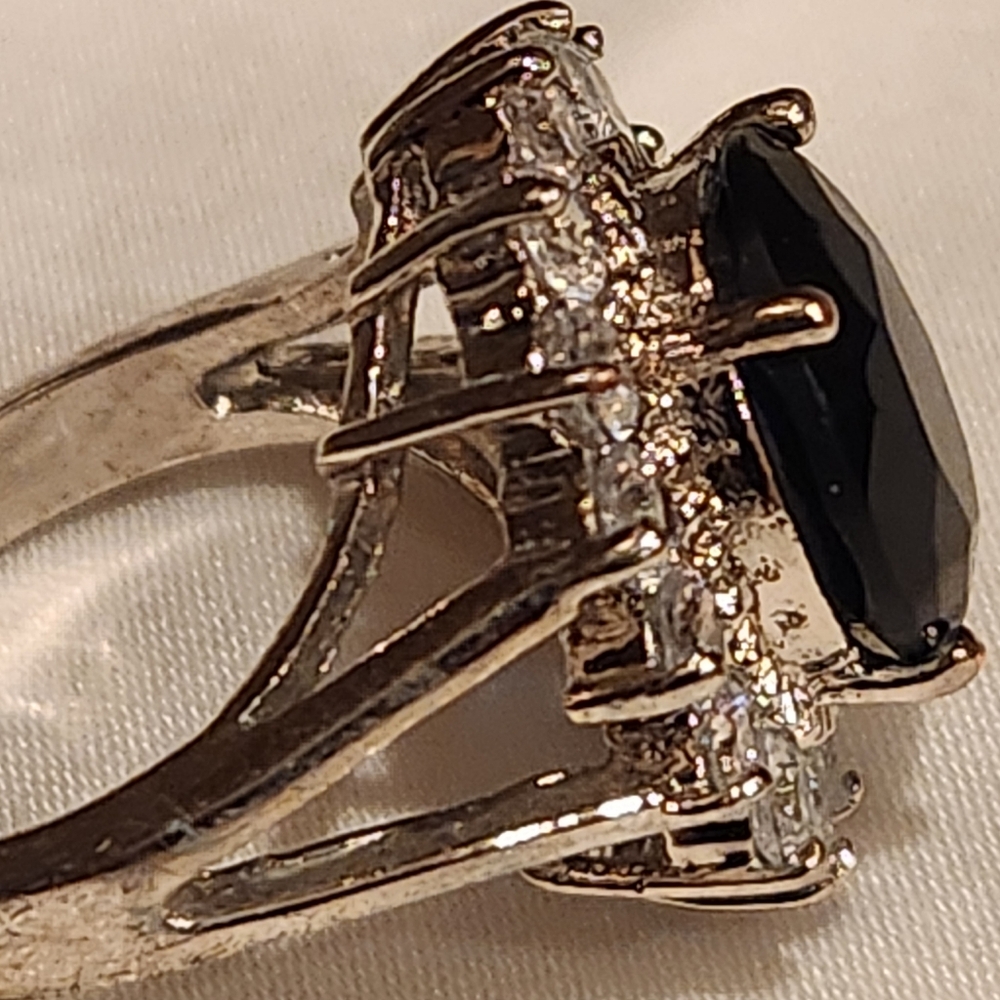 Cobalt Blue Rhinestone Ring - image 2